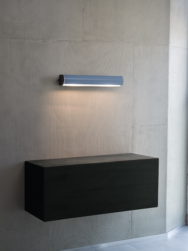 Applique Cylindrique Longue Wandleuchte, grau/hellblau